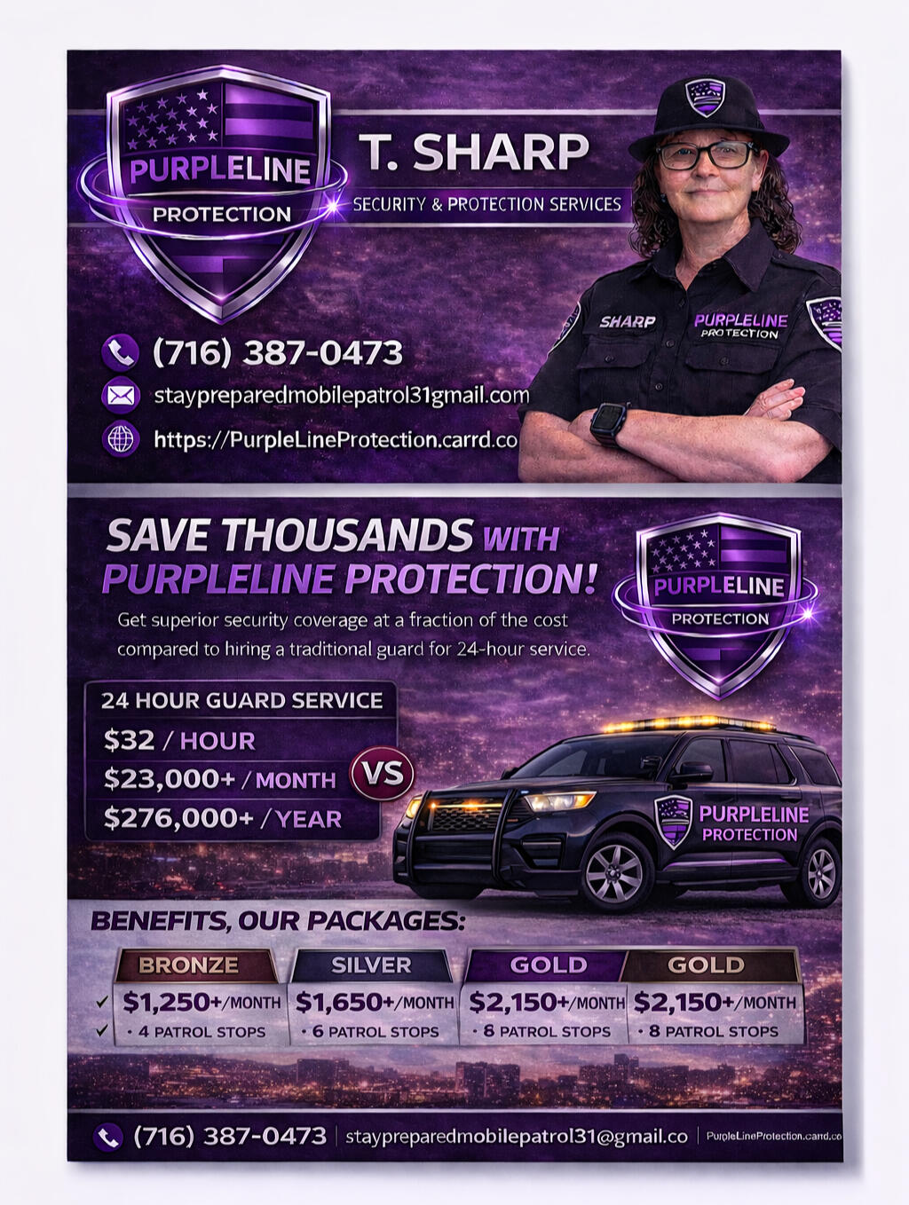 T. Sharp Security Service Mobile Patrol • Genesee County & Surrounding Areas EST. 2026